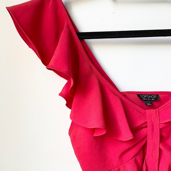 Topshop red frill crop top - Picture 7 of 9
